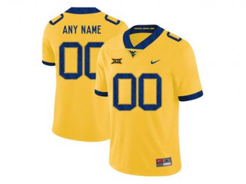 NCAA West Virginia Mountaineers Custom #00 Gold College Football Jersey